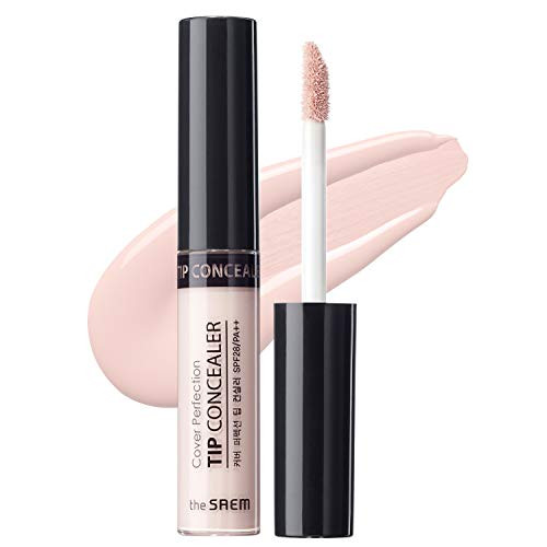 [the SAEM] Cover Perfection Tip Concealer 6.5g # Brightener - Radiant Highlighter, Corrects & Brightens, Discoloration & Dark Circles, Bright Pink | Amazon (US)