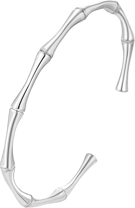 GIEIWIW Gold Plated Bangle Bracelets for Women Adjustable Charm Bracelets Cute Bamboo Design Gold... | Amazon (US)