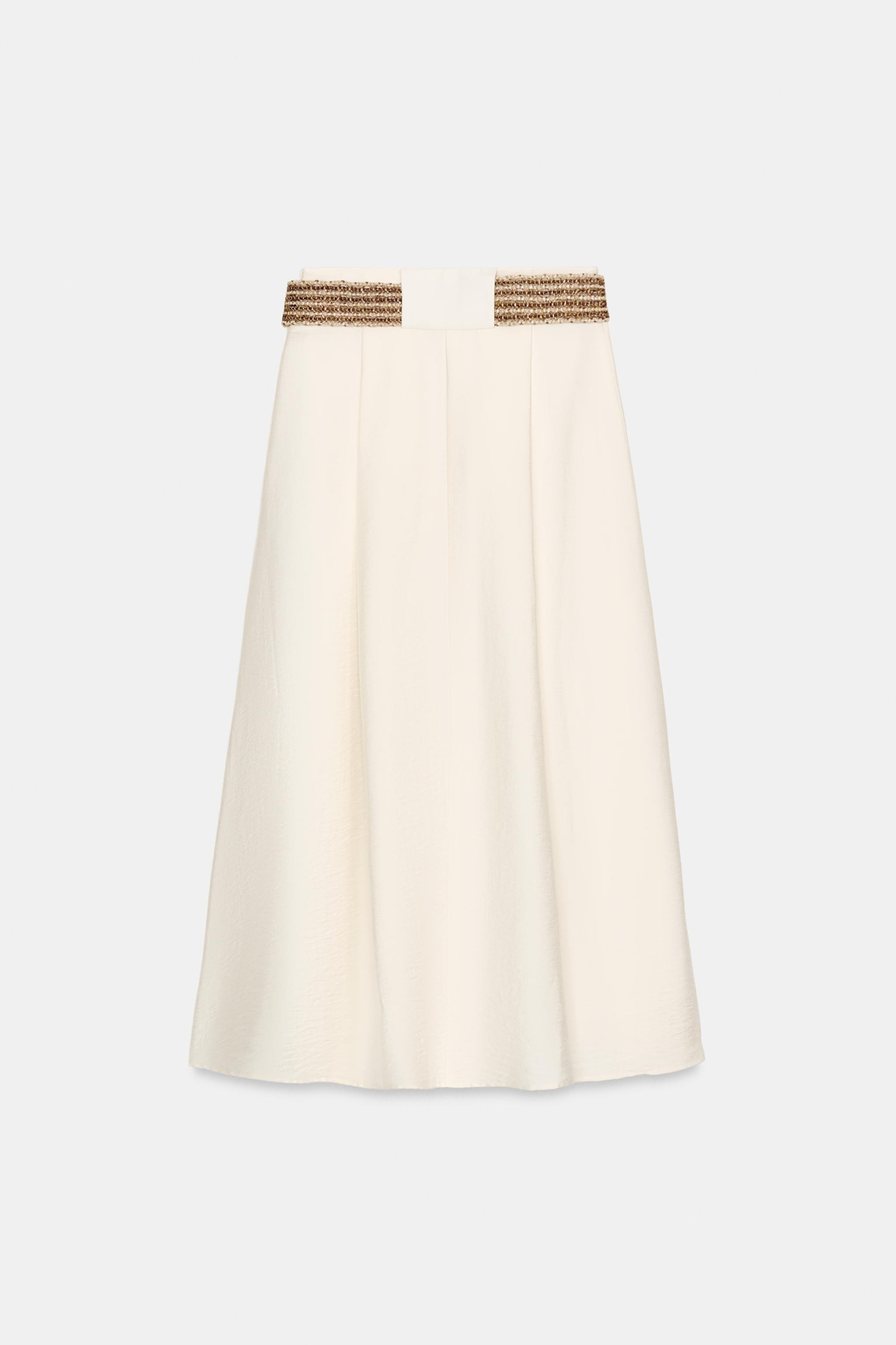 BRAIDED BELT MIDI SKIRT | Zara US
