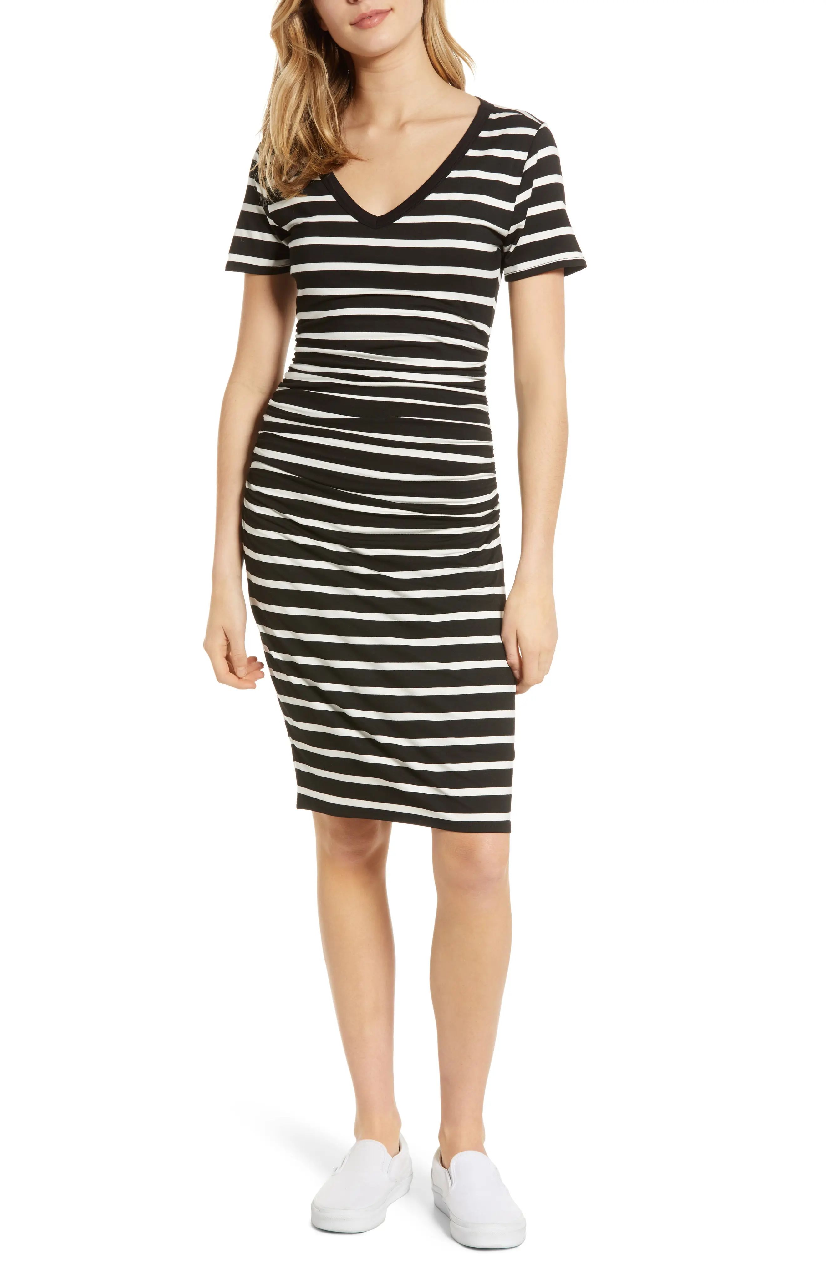 Stripe Ruched Body-Con Dress | Nordstrom
