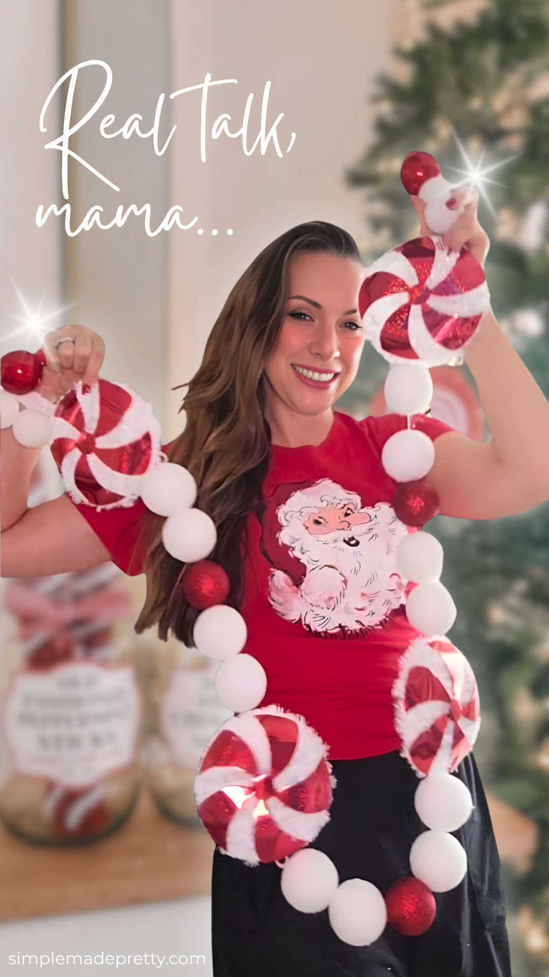 Dollar Tree peppermint garland for the WIN 🍬❤️
Cute, cheap, and way easier than it looks — I linked every supply for you!

Find the tutorial at https://simplemadepretty.com/diy-christmas-garlands/ 

 #LTKHoliday #LTKSeasonal #LTKHome