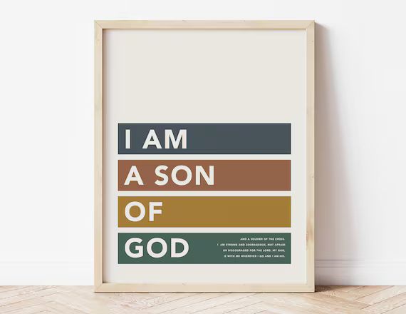 I Am a Son of God Printable Art Digital Print Boy's | Etsy | Etsy (US)