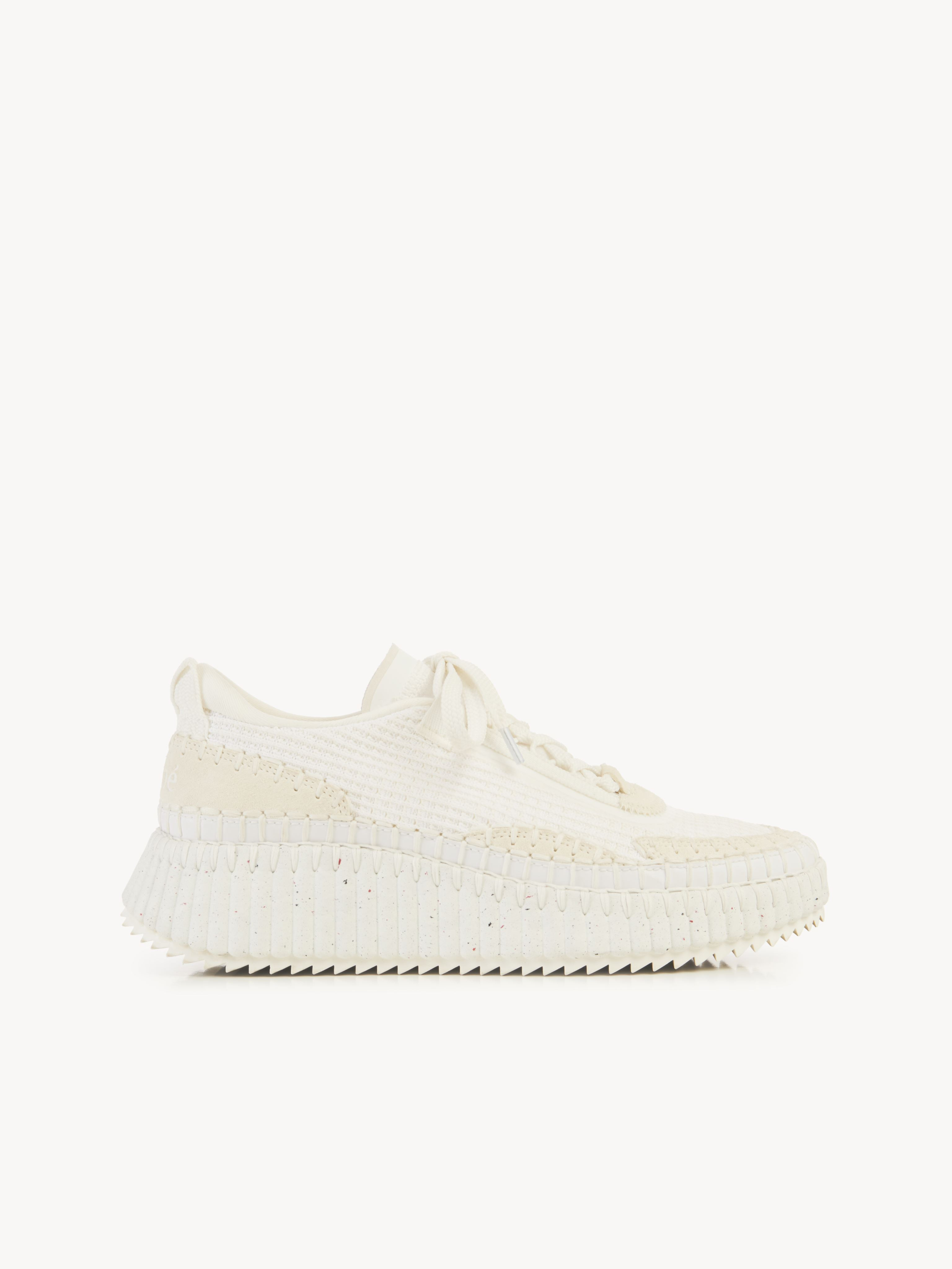 CHLOÉ Nama sneaker White Size 9 70% Polyester, 15% Nylon, 10% Cotton, 5% Thermoplastic polyurethane, | Chloe US