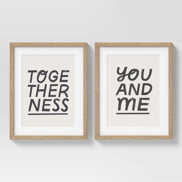 (Set of 2) 16" x 20" Togetherness Framed Wall Arts - Threshold™ | Target