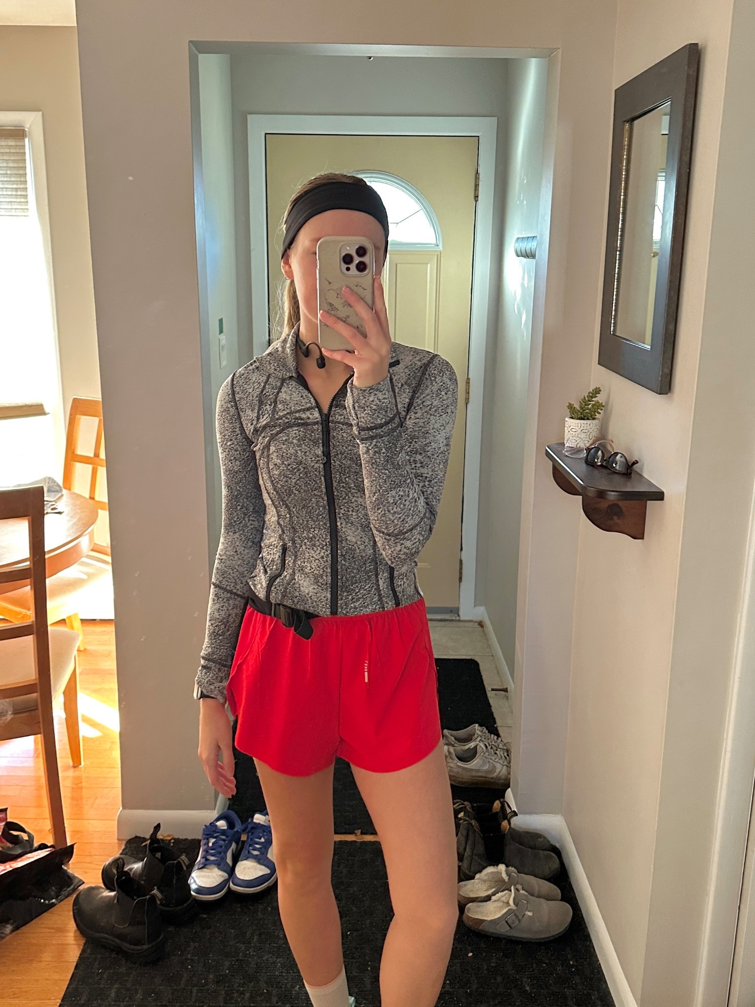 Fall running outfit for the days when its warmer than 0°. Wearing size 4 lululemon define jacket and small LSKD high-rise Accellerate shorts to-do at track workout!! I definitely always need to wear flowy shorts for a speed run

#LTKfitness #LTKcanada #LTKfall