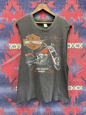 Vintage Harley Davidson Shirt Cut Off Single Stitch 1987 L 80s Biker | eBay US