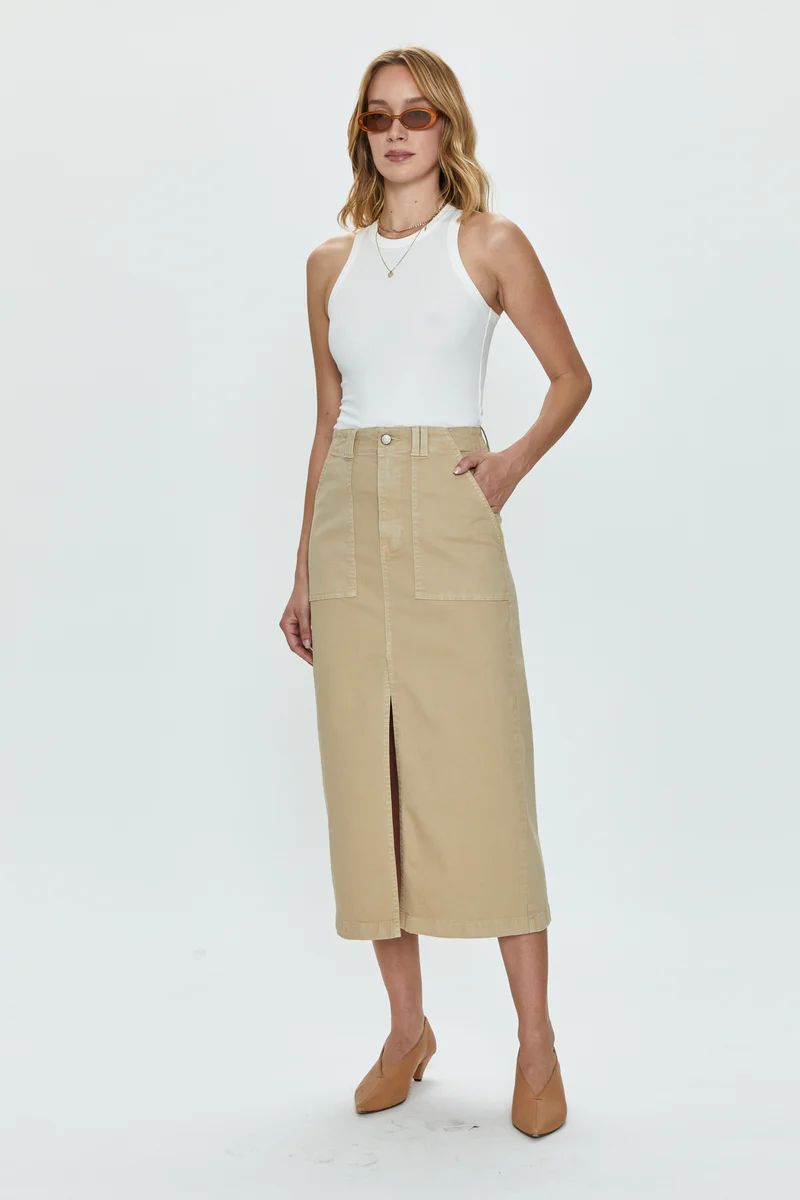 Pamela Utility Skirt - Latte | Pistola Denim