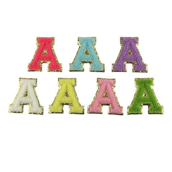 Self Adhesive Letter Patch Chenille Alphabet DIY Patch Gold | Etsy | Etsy (US)