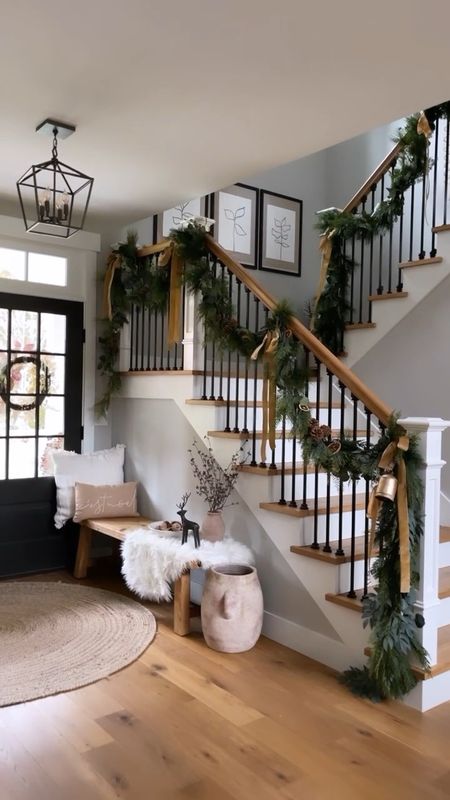 Stairway garland by our entryway is one of my favorites to decorate! Get this look for the holidays while items are in stock!

Christmas garland / stair decorations/holiday decorations / bells /reindeer / holiday decor

#LTKHoliday #LTKhome #LTKSeasonal