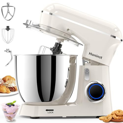 Honinst Stand Mixer, 6.5QT 10-Speed Tilt-Head Electric Stand Mixer, 3-In-1 Kitchen Mixer with Bowl, Dough Hook, Whisk and Beater, Food Mixer for Baking, Cake and Most Home Cooks, Beige | Amazon (US)