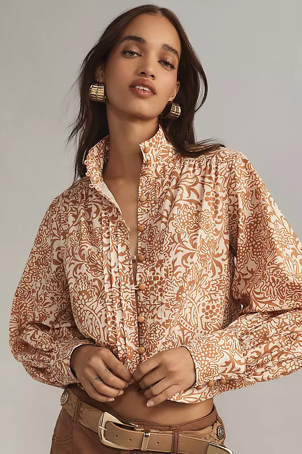 Plenty by Tracy Reese Pleated Poplin Blouse | Anthropologie (US)