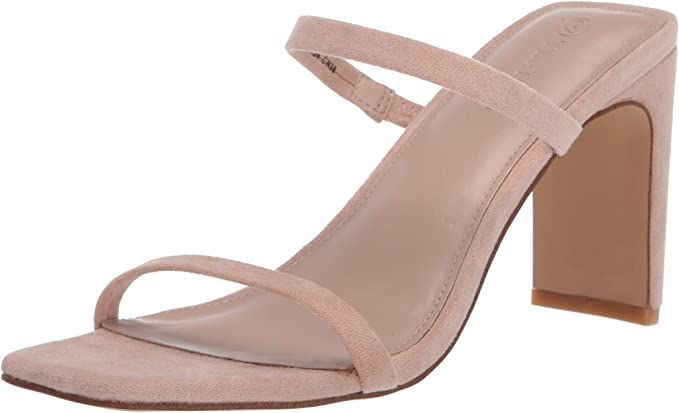 Amazon.com: The Drop Women's Avery Square Toe Two Strap High Heeled Sandal, Black, 10 : Clothing,... | Amazon (US)