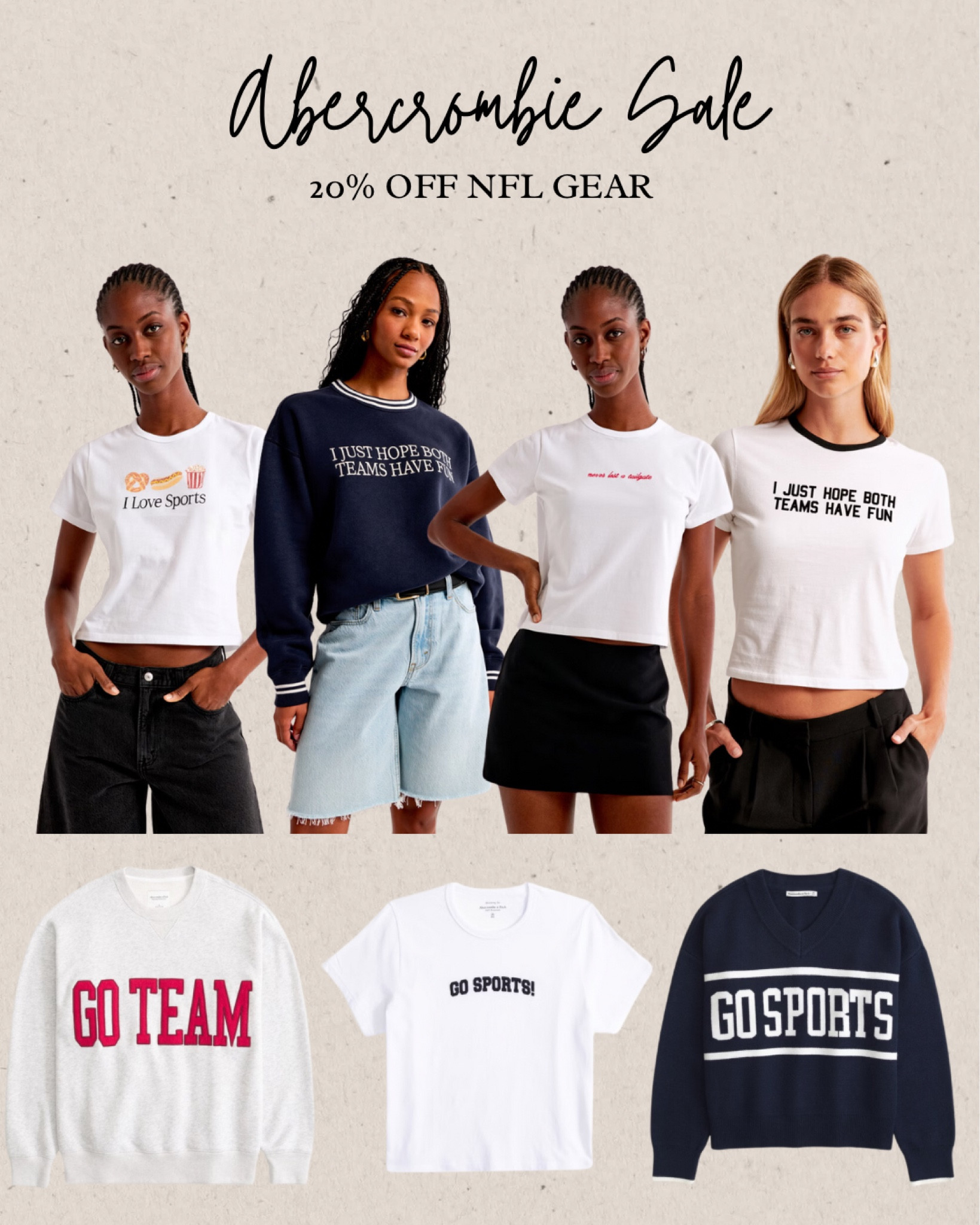 Abercrombie Sale! NFL gear 20% off!

perfect for game days & tailgates 

#LTKFindsUnder50 #LTKFallSale #LTKSaleAlert