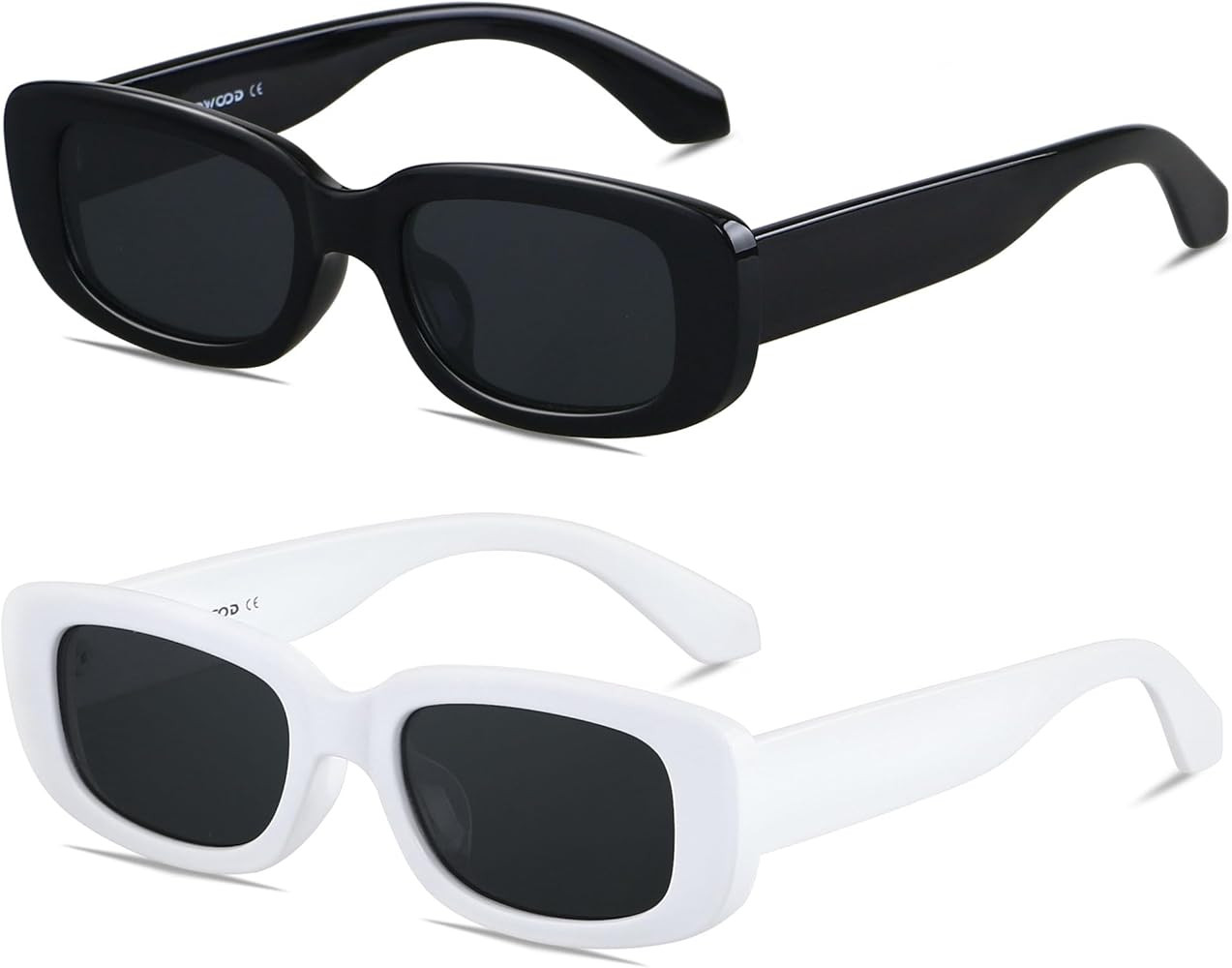 ANDWOOD Rectangle Sunglasses for Women Square Frames Trendy Retro Vintage 90s UV Protection Sun G... | Amazon (US)