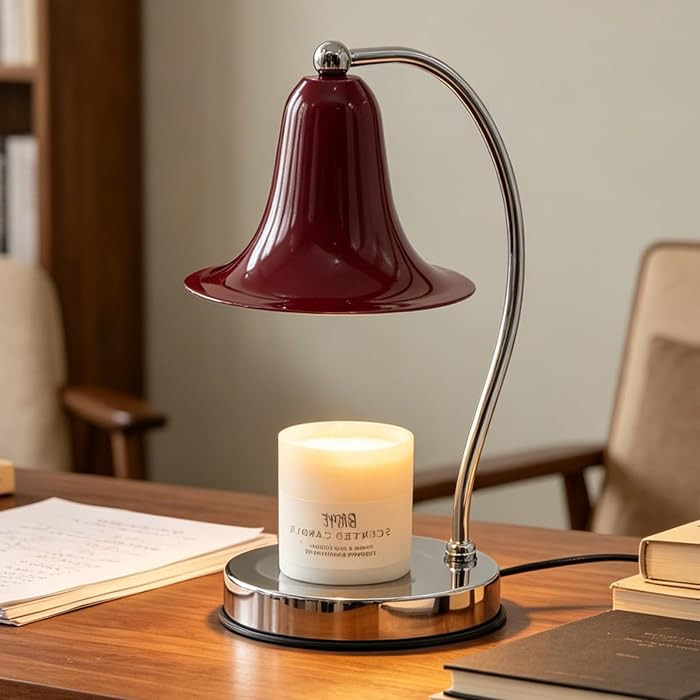 Iron Candle Warmer Lamp with Timer & Dimmer, Bell Shade (Red) | Amazon (US)