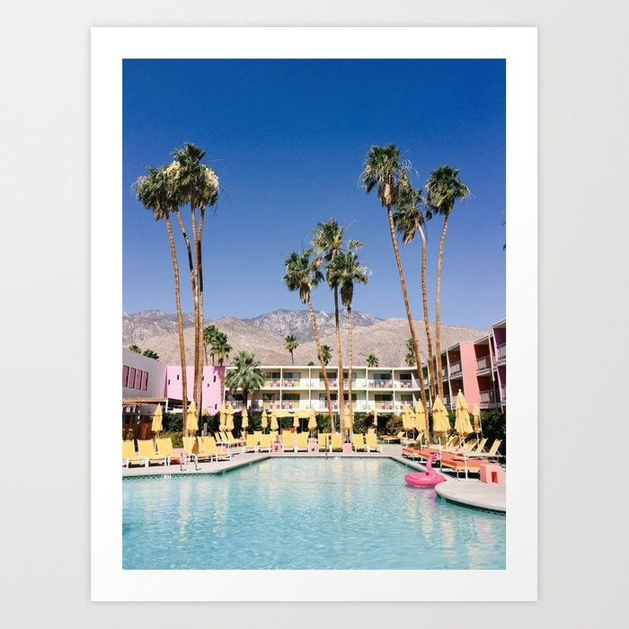 Poolside Palm Trees Art Print | Society6