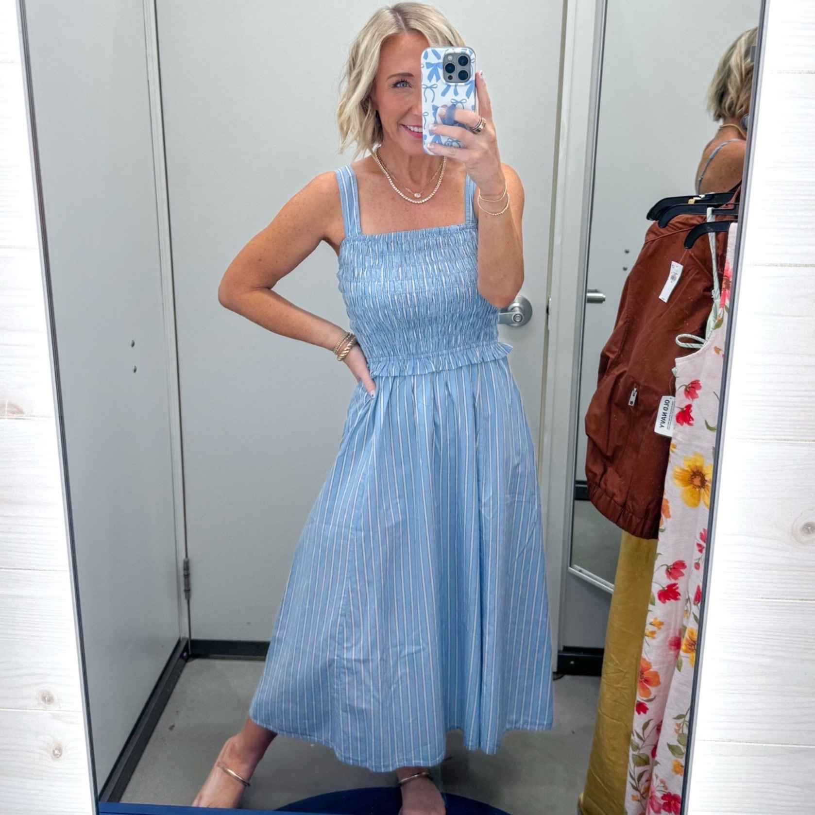 Old Navy - in store try-on And it’s all on SALE! Fit & Flare Smocked-Bodice Adjustable Strap Midi Dress - size XS. 4 colors. 

 

#LTKSaleAlert #LTKSeasonal #LTKOver40