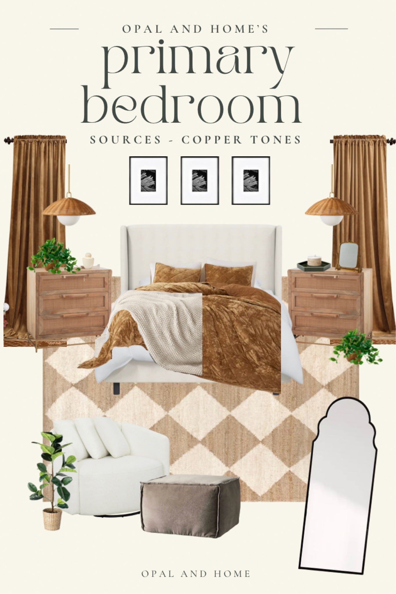 Mood board for our primary bedroom! Some items are sold out, but these are all of the details for our bedroom. I’ll try to find some dupes for things that are out. Follow me on my social channels for more details! 

#LTKfindsunder100 #LTKstyletip #LTKhome