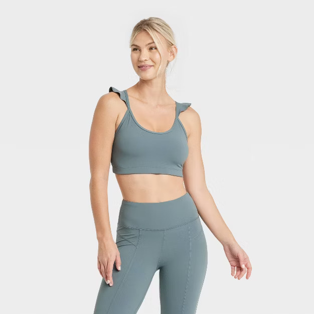 Women's Ruffle Strap Racerback Bra - JoyLab™ | Target