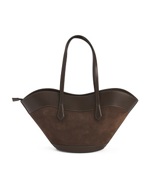 leather large suede tulip tote for Women | Leather/Metal | Marshalls