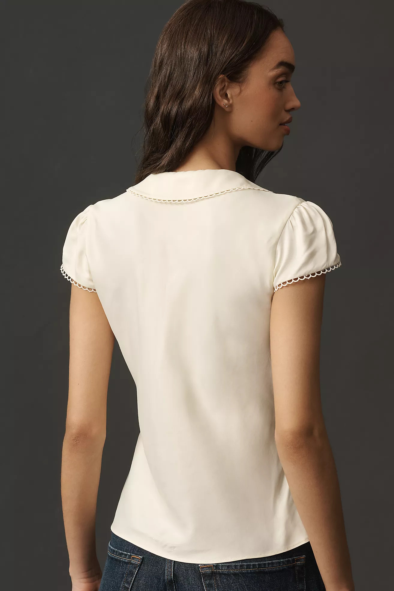 By Anthropologie Silky Peter Pan Collared Blouse | Anthropologie (US)