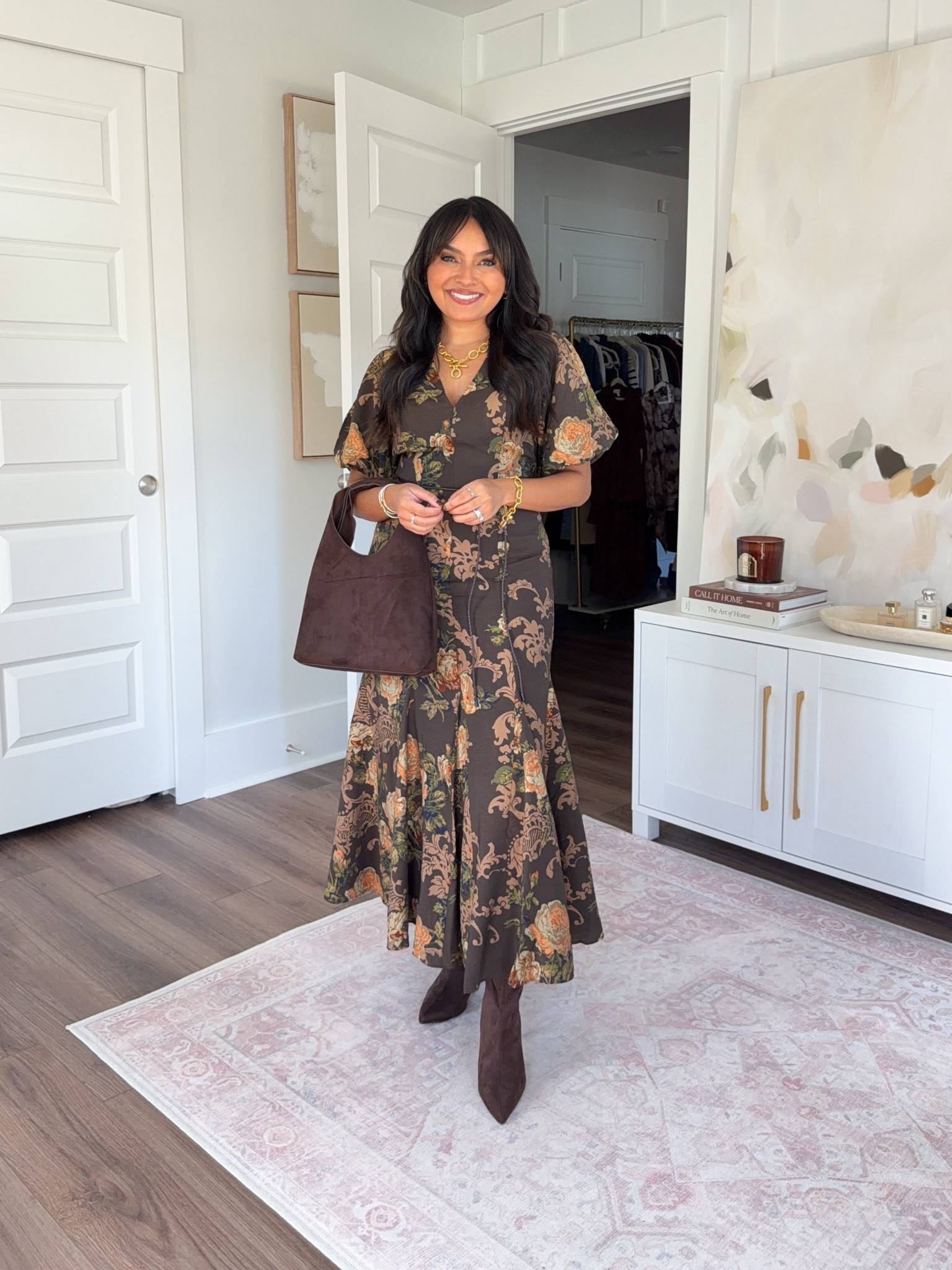 Brown floral dress size xs TTS
Brown spiced pecan boots size 5.5 TTS

#LTKPetite #LTKStyleTip #LTKSeasonal