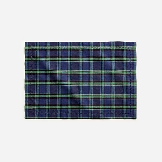 Limited-edition set-of-four placemats in Black Watch tartan | J.Crew US