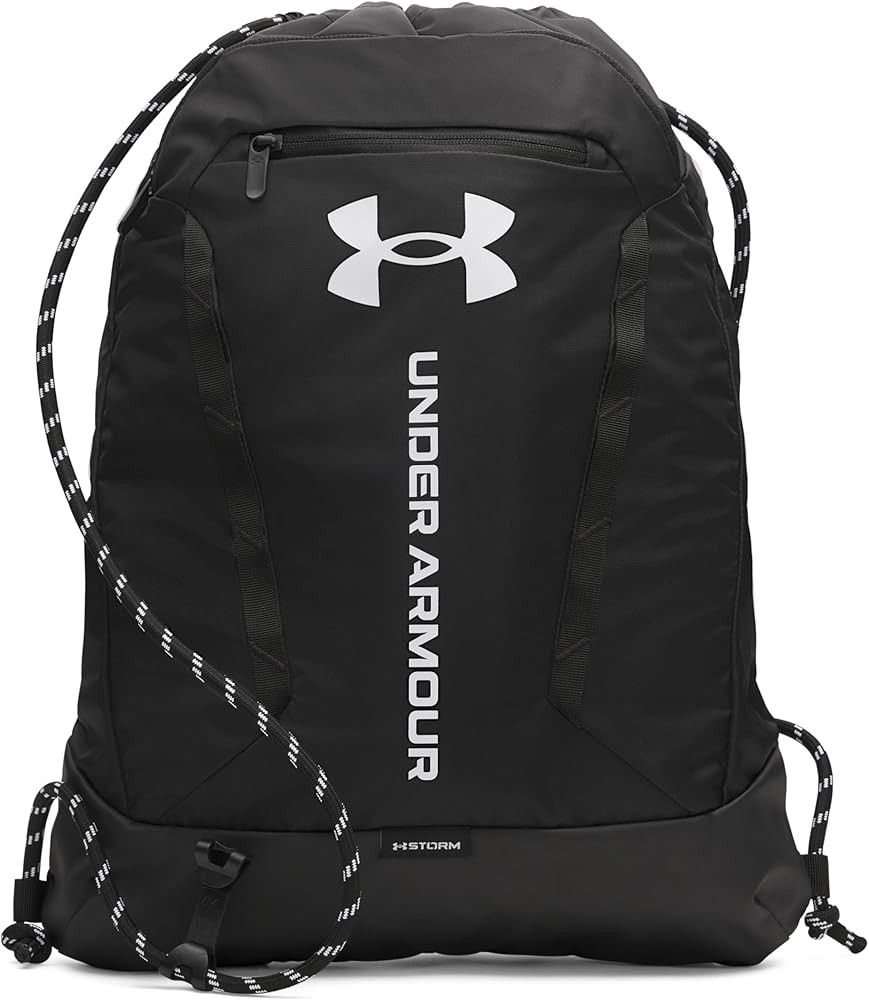 Under Armour Unisex Hustle Sackpack, (001) Black/Black/White, One Size Fits Most | Amazon (US)