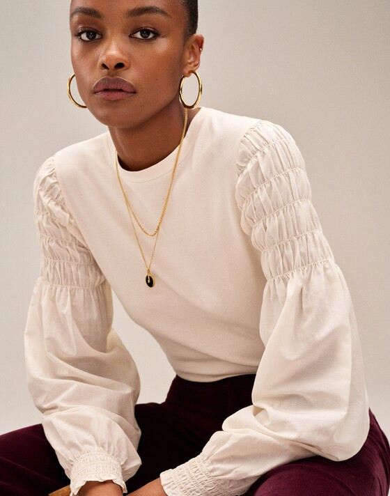 Smocked Long-Sleeve Tee | Madewell