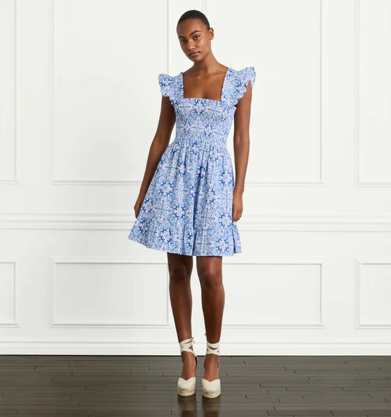 The Elizabeth Nap Dress - Blue Mosaic Poplin | Hill House Home