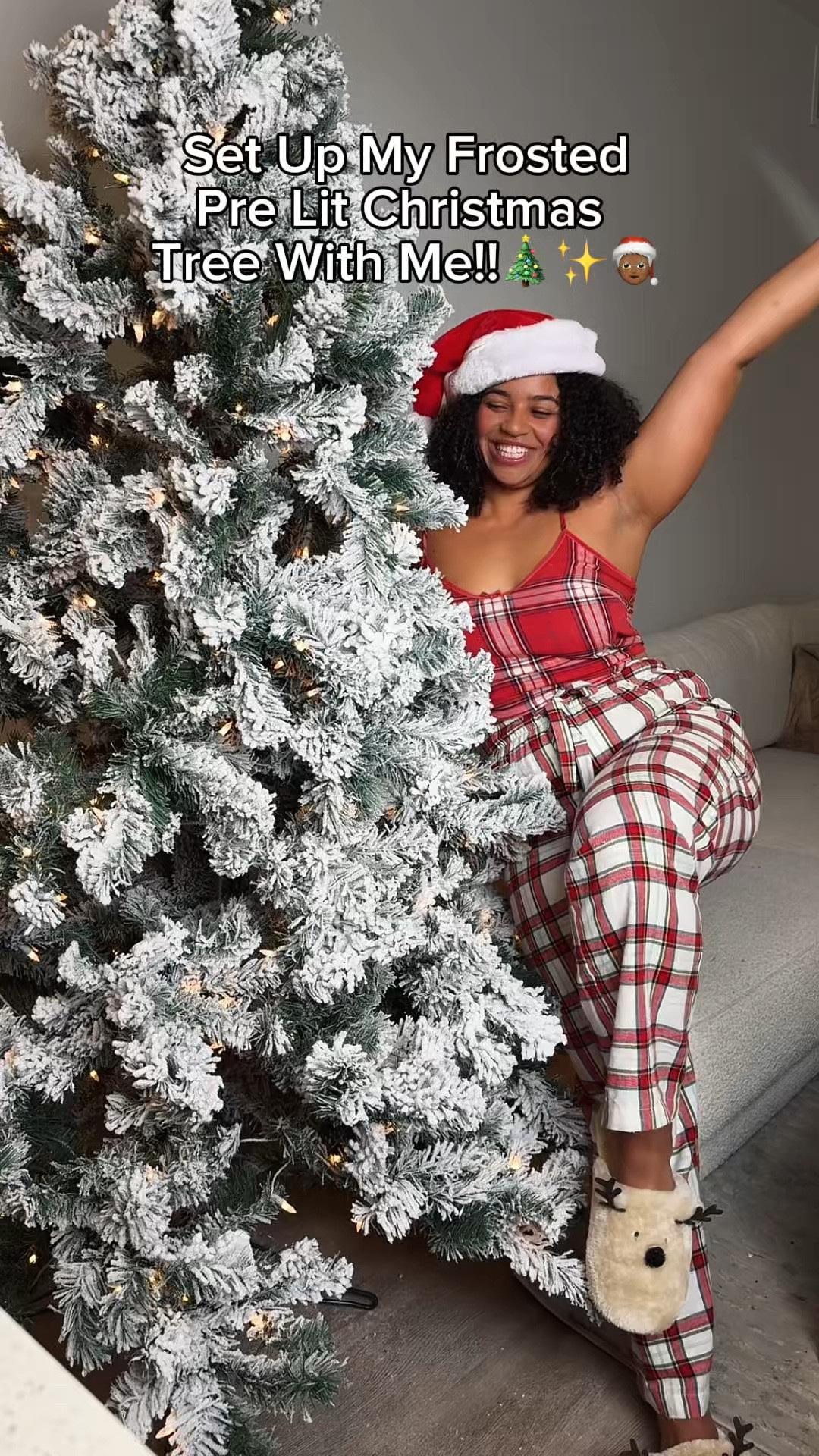 Beautiful pre-lit frosted Christmas tree!! Very easy assembly and perfect for the holidays!!!✨🎄🤍 

#LTKVideo #LTKHoliday #LTKSeasonal