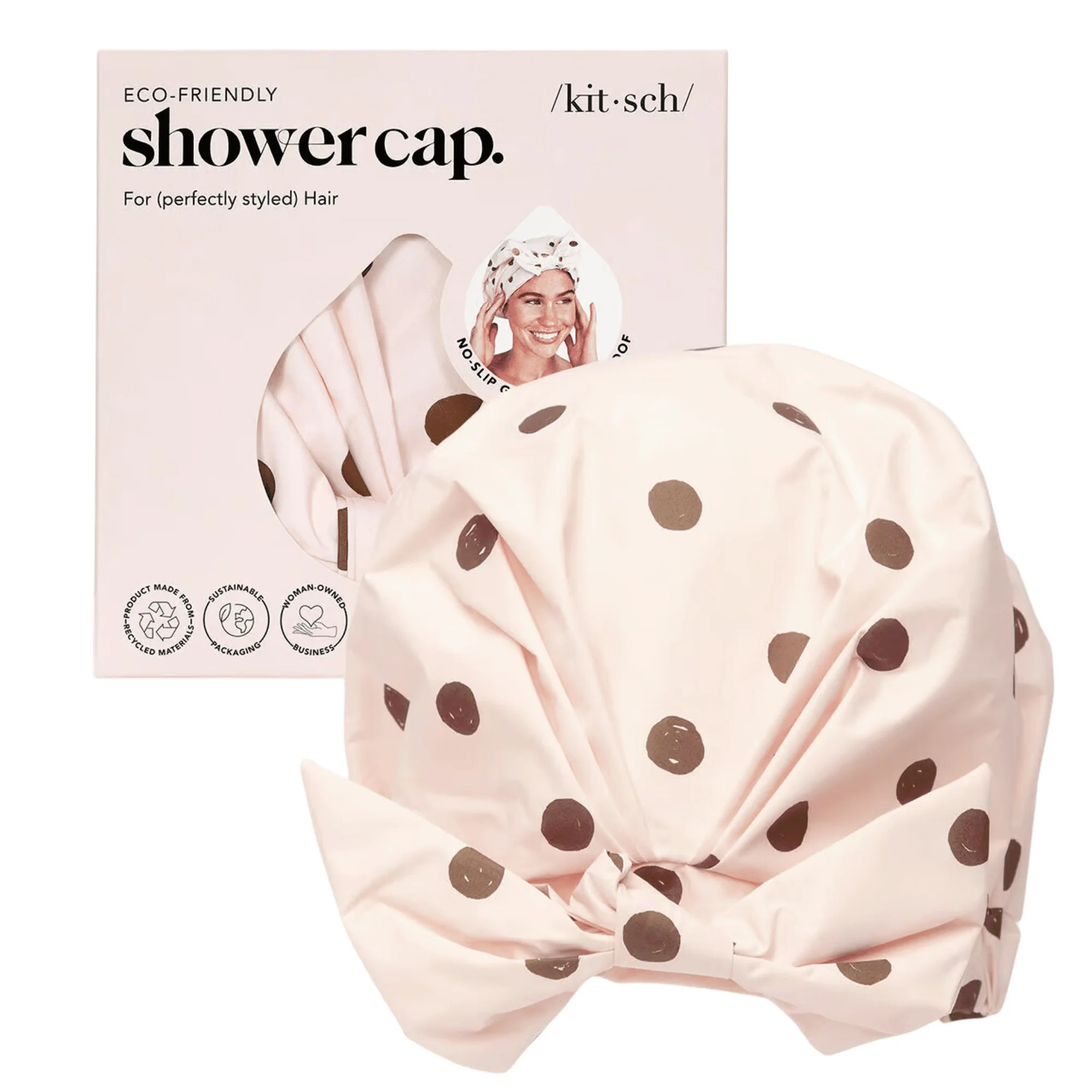 kitsch Shower Cap Blush Dot #10087812 | Smallflower