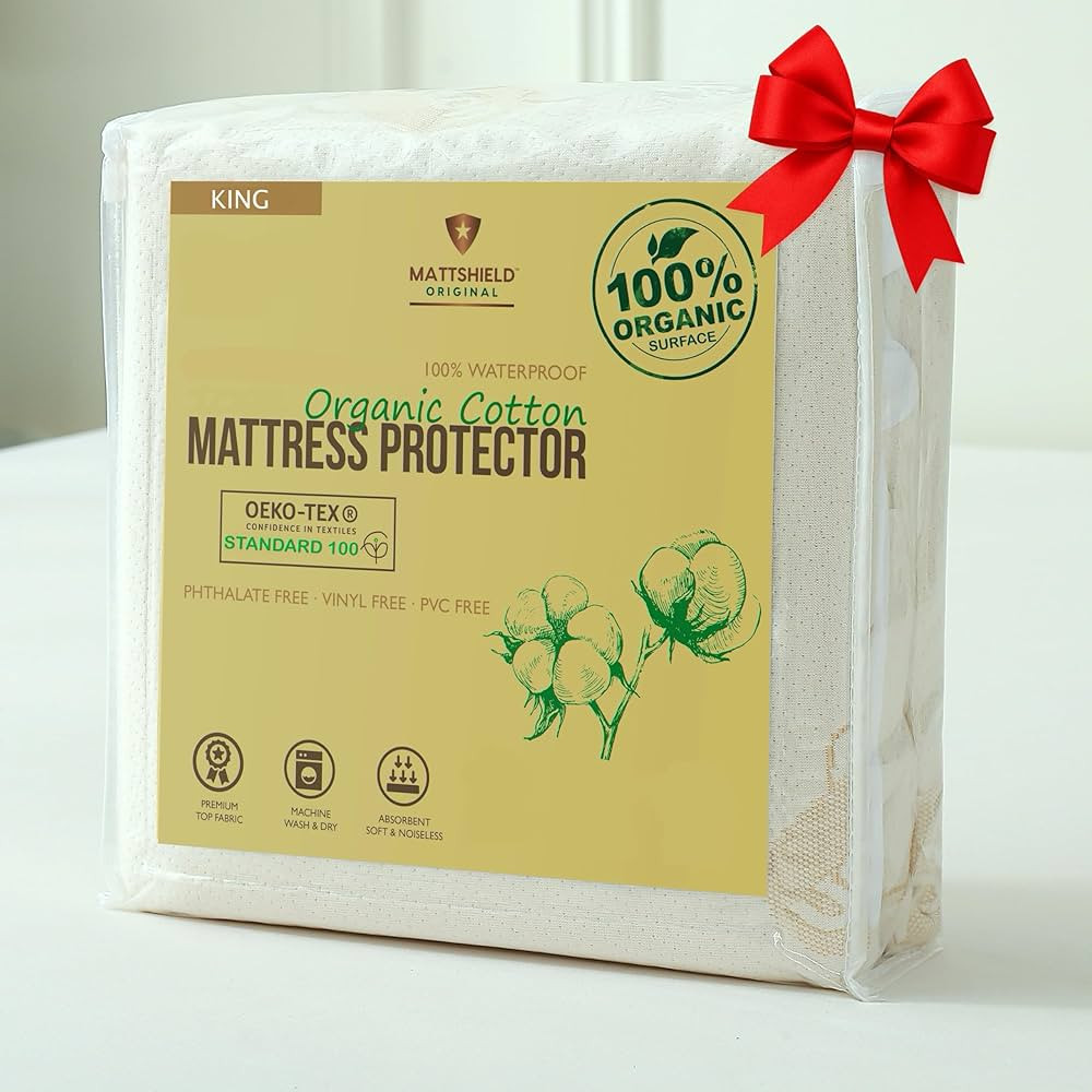 Waterproof Organic Mattress Protector King - Organic Cotton Breathable Mattress Pad Cover - 250 G... | Amazon (US)