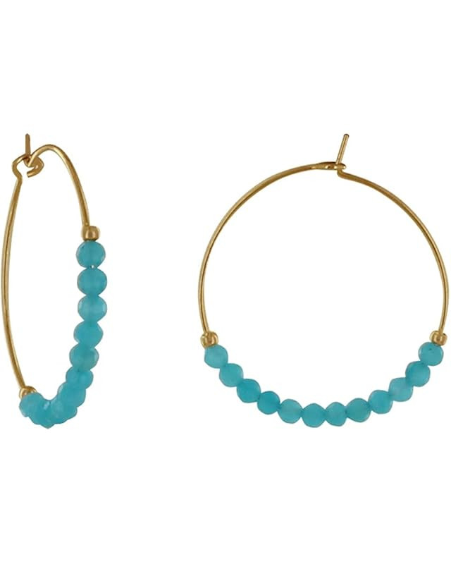 Beaded Hoop Earrings, Turquoise Earrings for Women, Turquoise Hoop Earrings, Western Earrings for... | Amazon (US)