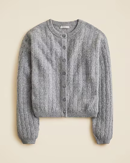 Supersoft pointelle bubble-hem cardigan | J. Crew US