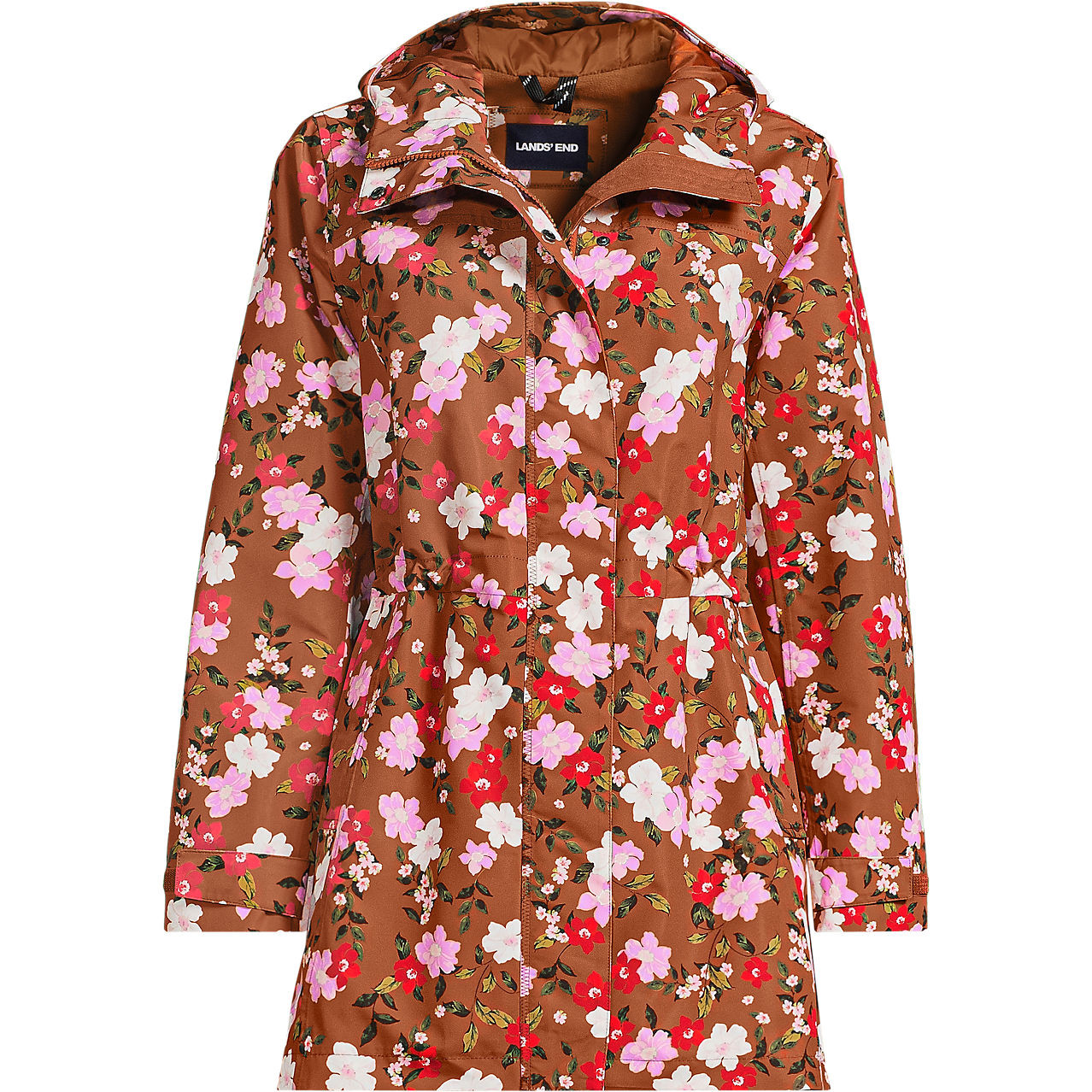 Women's Squall Hooded Waterproof Print Raincoat | Lands' End (US)