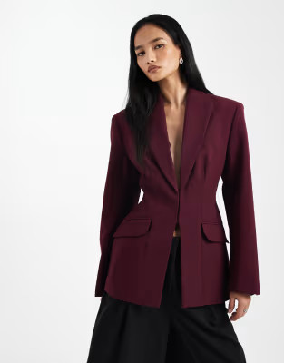 ASOS DESIGN ultimate sculpted blazer suit in plum | ASOS (Global)