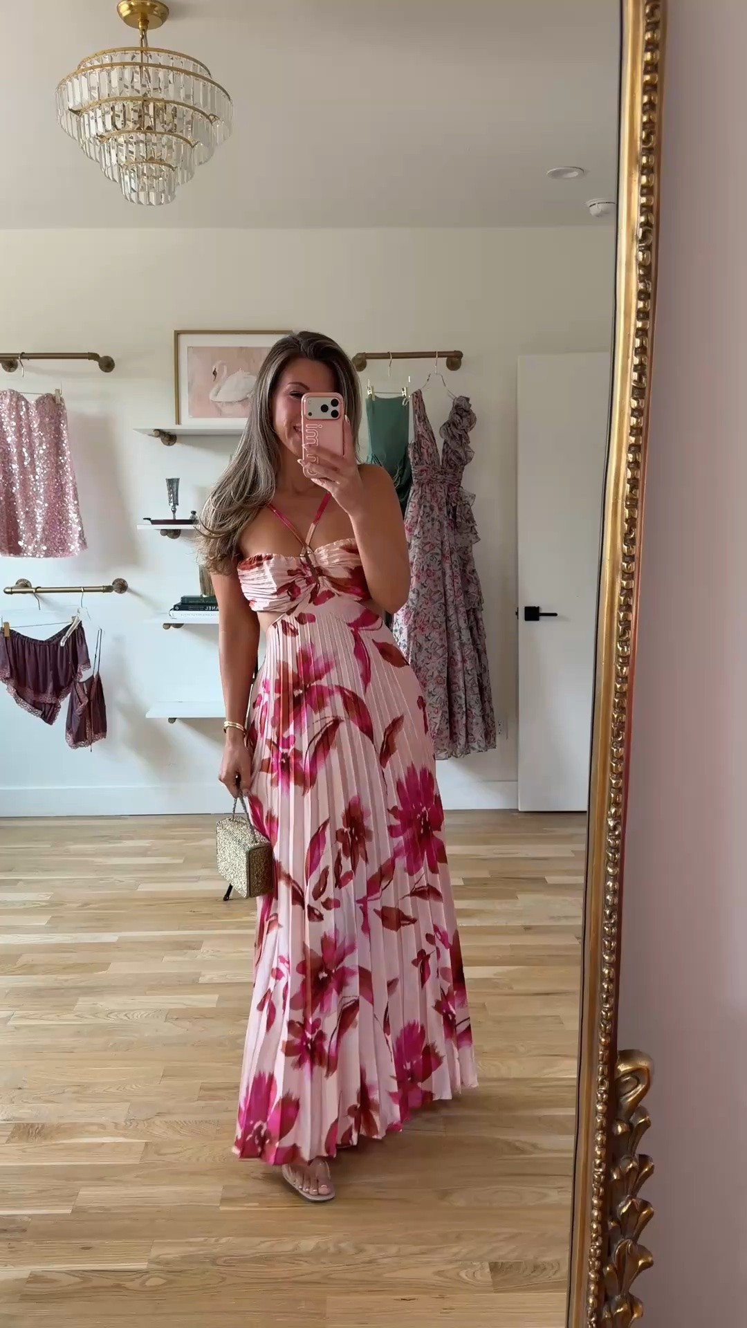 vici pink floral pleated maxi with a bustier bodice and side cutouts summer wedding guest resort wear dress under $70 💍 🌸

use code ‘emerson40’ for 40% off now-Tuesday only!! 

I’m 5’4” and typically wear a small/2 
•i sized down to an xs

summer wedding guest dresses, wedding guest dresses, cocktail dresses, semi-formal dresses, black tie wedding guest dresses, destination wedding guest dresses, garden party dresses, wedding guest outfit ideas, graduation dresses, white dresses, party dresses, date night dresses, special occasion dresses, cocktail party dresses, resortwear, resort outfits, vacation outfits, vacation dresses, beach vacation outfits, summer vacation outfits, tropical vacation outfits, vacation outfit ideas

#LTKU #LTKTravel #LTKWedding