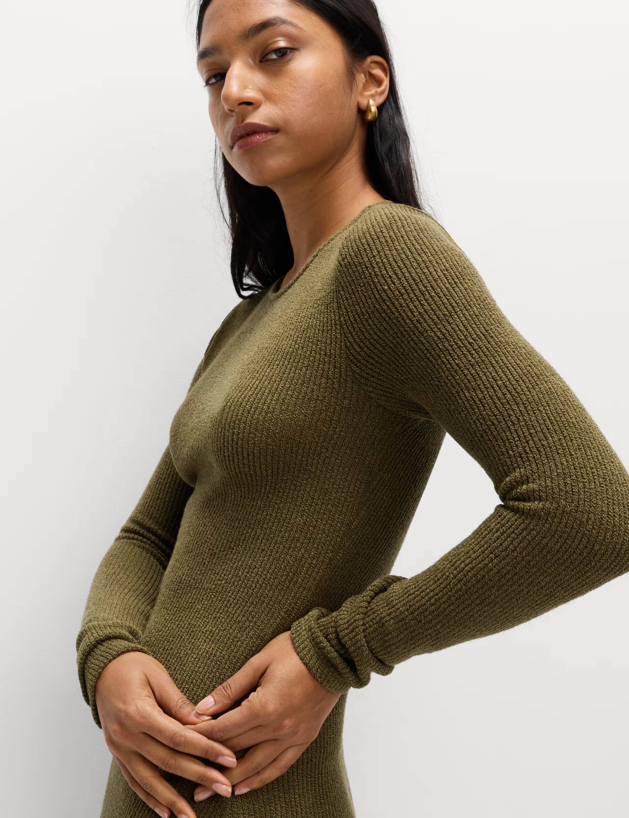 Knitted Crew Neck Midi Skater Dress | Marks & Spencer (UK)