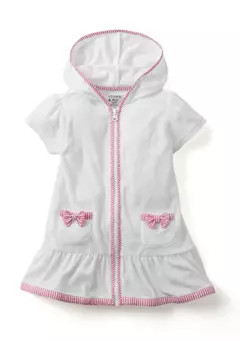 Crown & Ivy™ Baby Girls Bow Zip Front Swim Coverup | Belk