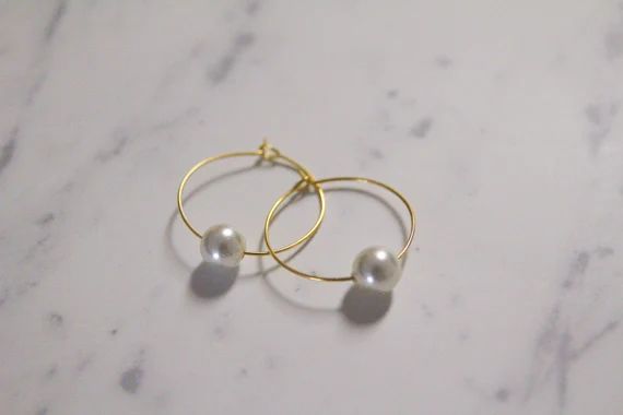 Pearl and Gold Hoop Earring for Easter | Etsy (US)