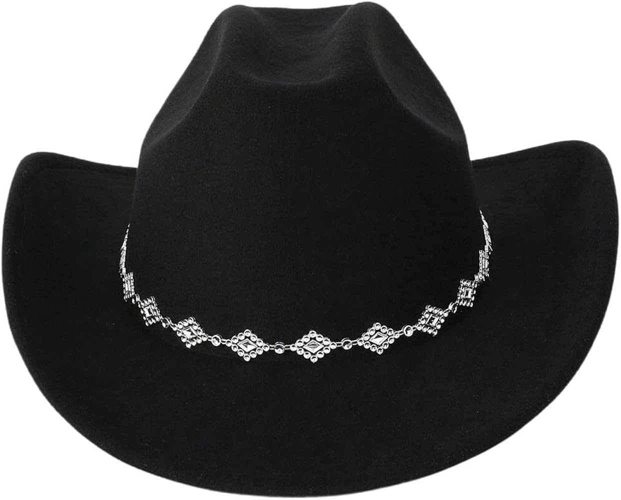 Verdusa Women's Western Cowboy Hat Rhinestone Wide Brim Cowgirl Hat | Amazon (US)