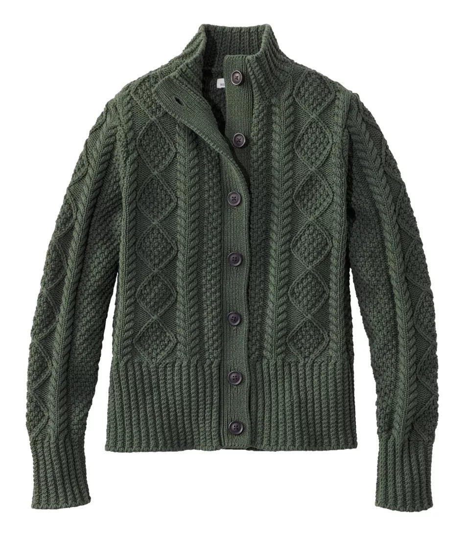 Women's Signature Cotton Fisherman Sweater, Short Cardigan | L.L. Bean