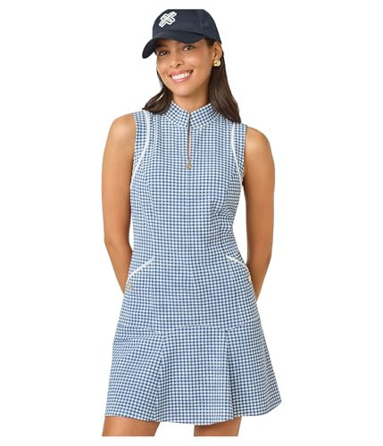 Lilly Pulitzer Womens Kathy Flounce Dress UPF 50 Starlight Navy Mini Performance Gingham 14 One Size | Amazon (US)