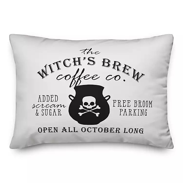 Witch's Brew Coffee Co Halloween Pillow | Kirkland's Home
