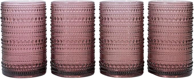 Greenline Goods Hobnail Drinking Glasses - Pink 14 oz Thick Modern Kitchen Glassware Set - Unique... | Amazon (US)