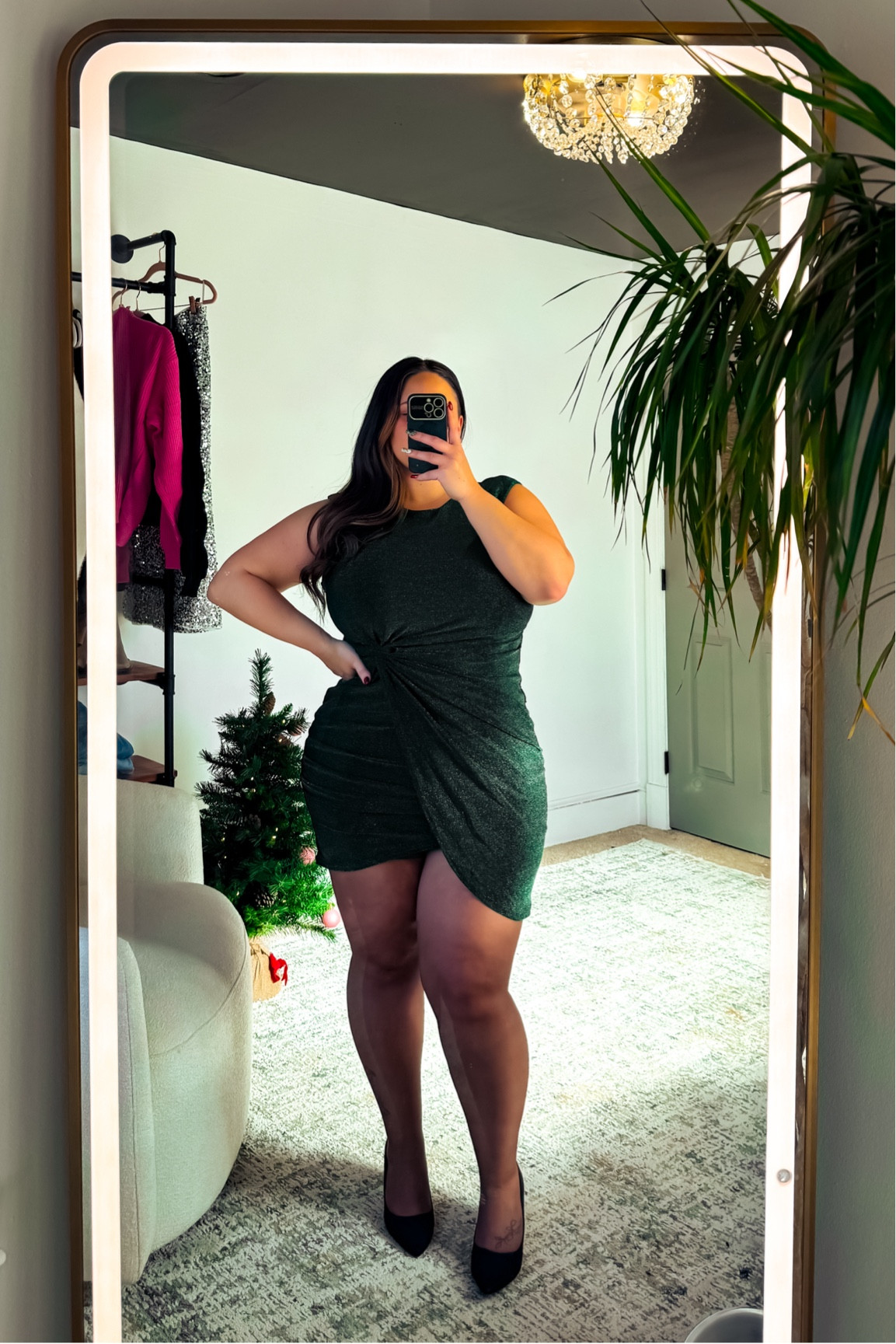 Green Christmas dresses from Amazon on a curvy midsize body! 

I love the sparkly moment and the tulip fit is very forgiving! BUT it is VERY short if you are hippie… and you HAVE to wear tights or it will ride up as you walk. Not a problem if you are a different body type. 

Size XL, tights size XXL 

#holidaystyle #midsizestyle #chicstyle #amazonstyle #christmasvibes #affordablestyle


#LTKHoliday #LTKMidsize #LTKFindsUnder50