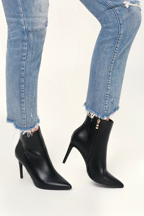 Selenah Black Pointed Toe Ankle Booties | Lulus (US)