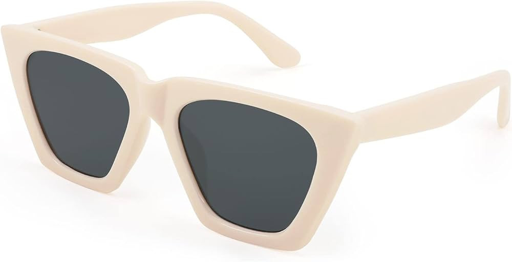 Vintage Square Cat Eye Sunglasses Women Large Trendy Retro Sun Glasses Classic Thick Rectangle Fr... | Amazon (US)