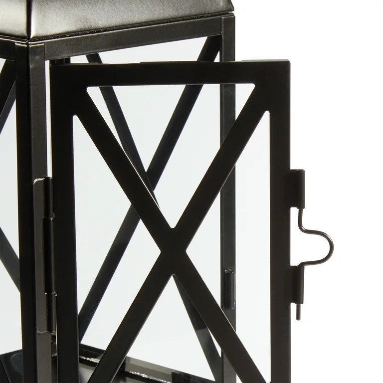 Mainstays Medium Black Metal Candle Holder Lantern, Home Decoration - Walmart.com | Walmart (US)